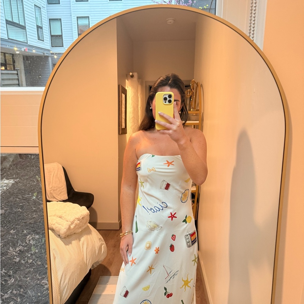 Colorful Strapless Dress with Fun Prints